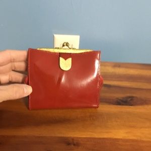 Vintage Bond St Red patent leather coin purse